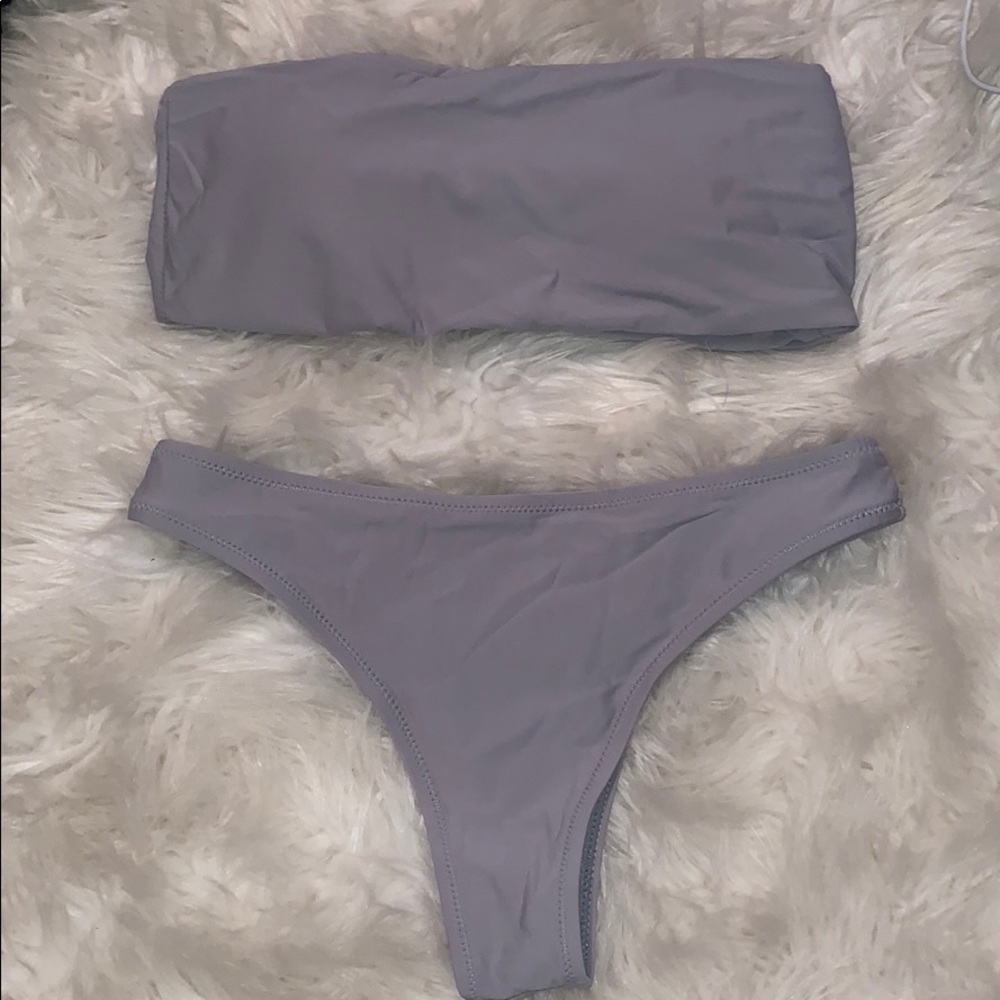 grey strapless bikini from Zaful
